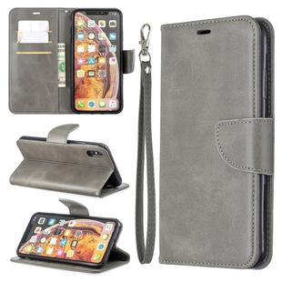 Retro Lambskin Texture Pure Color Horizontal Flip PU Leather Case for Galaxy S10, with Holder & Card Slots & Wallet & Lanyard(Grey)