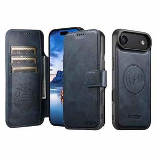 For iPhone 17 Air Suteni Q05 2-in-1 Multi-function Detachable Wallet MagSafe Phone Case(Blue)