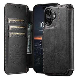 For iPhone 17 Suteni Q05 2-in-1 Multi-function Detachable Wallet MagSafe Phone Case(Black)