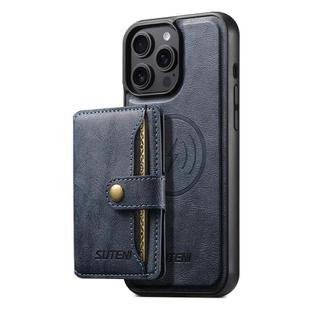 For iPhone 13 Pro Max Suteni M4 Magnetic Card Bag MagSafe Leather Phone Case(Blue)