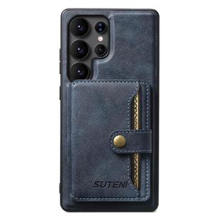 For Samsung Galaxy S25 Ultra 5G Suteni M4 Magnetic Card Bag MagSafe Leather Phone Case(Blue)