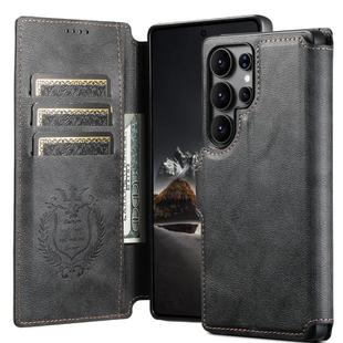 For Samsung Galaxy S24 Ultra 5G Suteni Q05 2-in-1 Multi-function Detachable Wallet MagSafe Phone Case(Black)