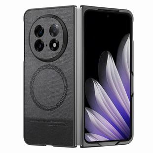 For OPPO Find N5 Twill Fabric Leather Skin Magnetic Back Phone Case(Black)