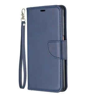 Retro Lambskin Texture Pure Color Horizontal Flip PU Leather Case for Galaxy A7 2018&A750, with Holder & Card Slots & Wallet & Lanyard(Blue)