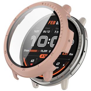 For Amazfit Active 2 A2437 Tempered Film Integrated PC Watch Protective Case(Cherry Pink)