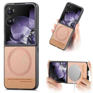 For Xiaomi Mix Flip Twill Fabric Leather Skin Magnetic Back Phone Case(Pink)