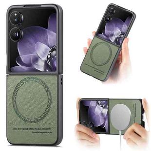 For Xiaomi Mix Flip Twill Fabric Leather Skin Magnetic Back Phone Case(Green)