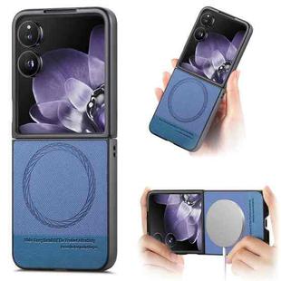 For Xiaomi Mix Flip Twill Fabric Leather Skin Magnetic Back Phone Case(Blue)