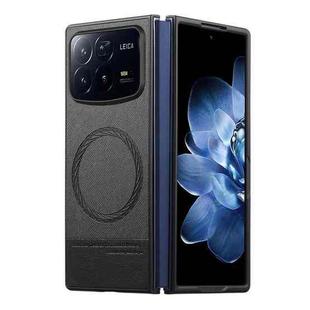 For Xiaomi Mix Fold 4 Twill Fabric Leather Skin Magnetic Back Phone Case(Black)