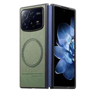 For Xiaomi Mix Fold 4 Twill Fabric Leather Skin Magnetic Back Phone Case(Green)