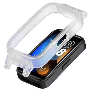 For Huawei Band 10 / 9 / 8 14mm PC Ear Half Coverage Watch Protective Frame(Transparent White)