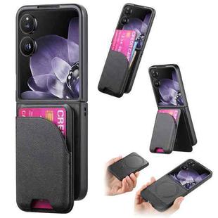 For Xiaomi Mix Flip Twill Fabric Leather Skin Card Bag Magnetic Back Phone Case(Black)