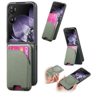 For Xiaomi Mix Flip Twill Fabric Leather Skin Card Bag Magnetic Back Phone Case(Green)