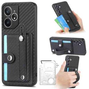 For Realme Neo7 Wristband Kickstand Wallet Back Phone Case with Tool Knife(Black)