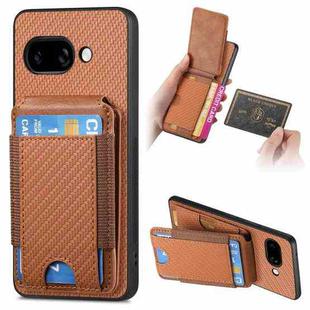 For Google Pixel 9a Carbon Fiber Vertical Flip Wallet Stand Phone Case(Brown)