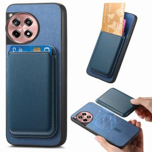 For OnePlus Ace 5 / 5 Pro Retro Magsafe Card Bag PU Back Cover Phone Case(Blue)
