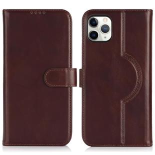For iPhone 11 Pro Max Genuine Leather Card Wallet MagSafe Phone Case(Dark Brown)