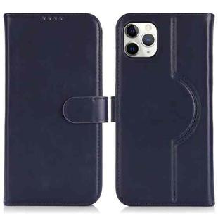 For iPhone 11 Pro Max Genuine Leather Card Wallet MagSafe Phone Case(Dark Blue)