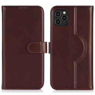 For iPhone 13 Pro Genuine Leather Card Wallet MagSafe Phone Case(Dark Brown)
