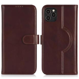 For iPhone 15 Pro Genuine Leather Card Wallet MagSafe Phone Case(Dark Brown)