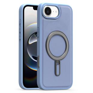 For iPhone 16e Silver Shield MagSafe Holder Shockproof Phone Case(Blue)
