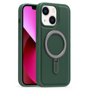 For iPhone 13 Silver Shield MagSafe Holder Shockproof Phone Case(Green)