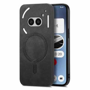 For Nothing Phone 2a Retro Magsafe Magnetic PU Back Cover Phone Case(Black)
