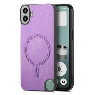 For Nothing CMF Phone 1 Retro Magsafe Magnetic PU Back Cover Phone Case(Purple)