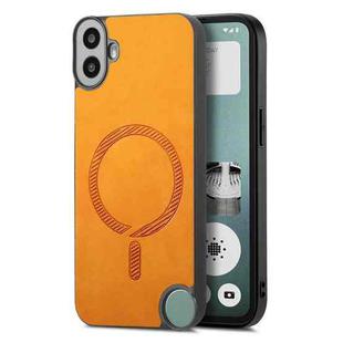 For Nothing CMF Phone 1 Retro Magsafe Magnetic PU Back Cover Phone Case(Yellow)