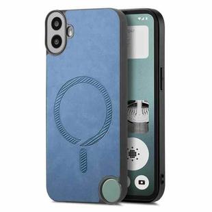 For Nothing CMF Phone 1 Retro Magsafe Magnetic PU Back Cover Phone Case(Blue)
