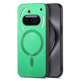 For Nothing Phone 3a Retro Magsafe Magnetic PU Back Cover Phone Case(Green)
