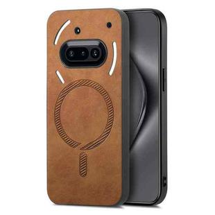 For Nothing Phone 3a Retro Magsafe Magnetic PU Back Cover Phone Case(Brown)