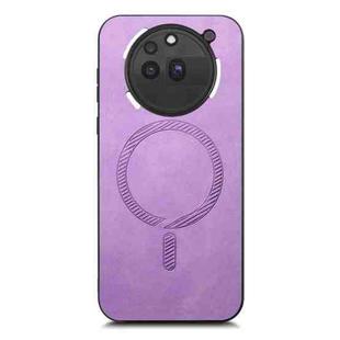 For Nothing Phone 3a Pro Retro Magsafe Magnetic PU Back Cover Phone Case(Purple)