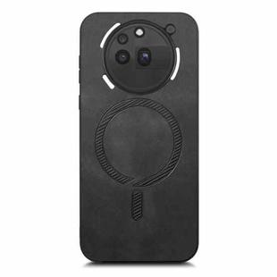 For Nothing Phone 3a Pro Retro Magsafe Magnetic PU Back Cover Phone Case(Black)