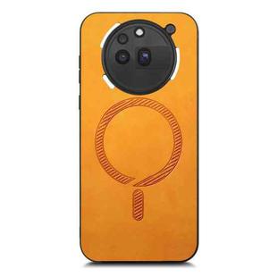 For Nothing Phone 3a Pro Retro Magsafe Magnetic PU Back Cover Phone Case(Yellow)