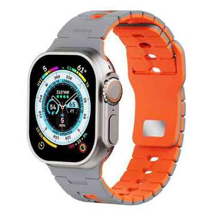 For Apple Watch 42mm / 41mm / 40mm / 38mm Two Tone Silicone Watch Band(Gray+Orange)