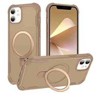 For iPhone 11 Yingcai Gears MagSafe Holder Shockproof Phone Case(Brown)