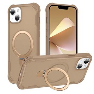 For iPhone 13 Pro Yingcai Gears MagSafe Holder Shockproof Phone Case(Brown)