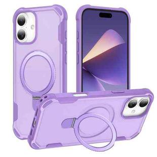 For iPhone 16 Yingcai Gears MagSafe Holder Shockproof Phone Case(Purple)