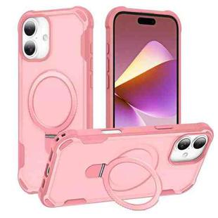 For iPhone 16 Plus Yingcai Gears MagSafe Holder Shockproof Phone Case(Pink)