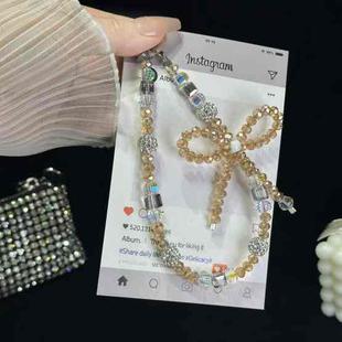 Luminous Round Bead Double Chain Phone Chain(Yellow)