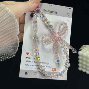Luminous Round Bead Double Chain Phone Chain(Pink)