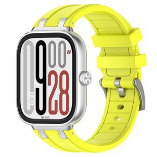 For Redmi Watch 5 / Xiaomi Smart Band 9 Pro Silver Metal Connector Silicone Watch Band(Yellow)