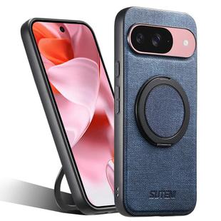 For Google Pixel 9 Suteni G3 360 Rotation Holder MagSafe Denim Leather Back Phone Case(Blue)