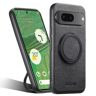 For Google Pixel 7 Suteni G3 360 Rotation Holder MagSafe Denim Leather Back Phone Case(Black)