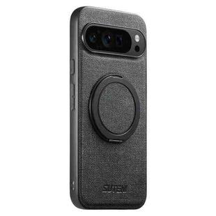 For Google Pixel 10 Pro XL Suteni G3 360 Rotation Holder MagSafe Denim Leather Back Phone Case(Black)