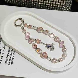 Fox Pendant Crystal Beads Mobile Phone Chain(Pink)