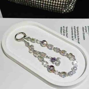 Fox Pendant Crystal Beads Mobile Phone Chain(Purple)