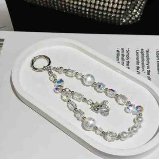 Fox Pendant Crystal Beads Mobile Phone Chain(White)