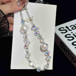Heidi Beads Bow Pendant Mobile Phone String(White)